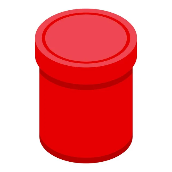 Piros doboz ikon, izometrikus stílus — Stock Vector