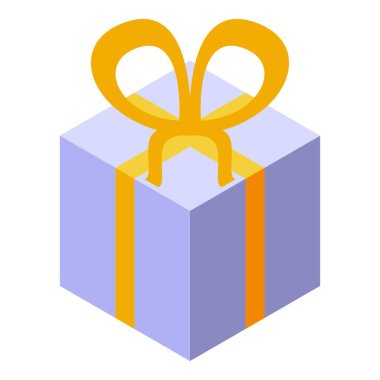 Hediye kutusu simgesi, izometrik biçim