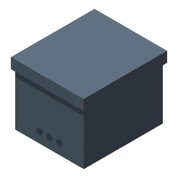 Emballé icône boîte noire, style isométrique — Image vectorielle