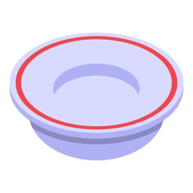 Çorba tabağı simgesi, izometrik biçim