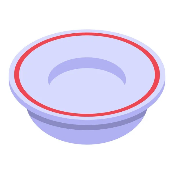 Soup plate icon, isometric style — Stock Vector