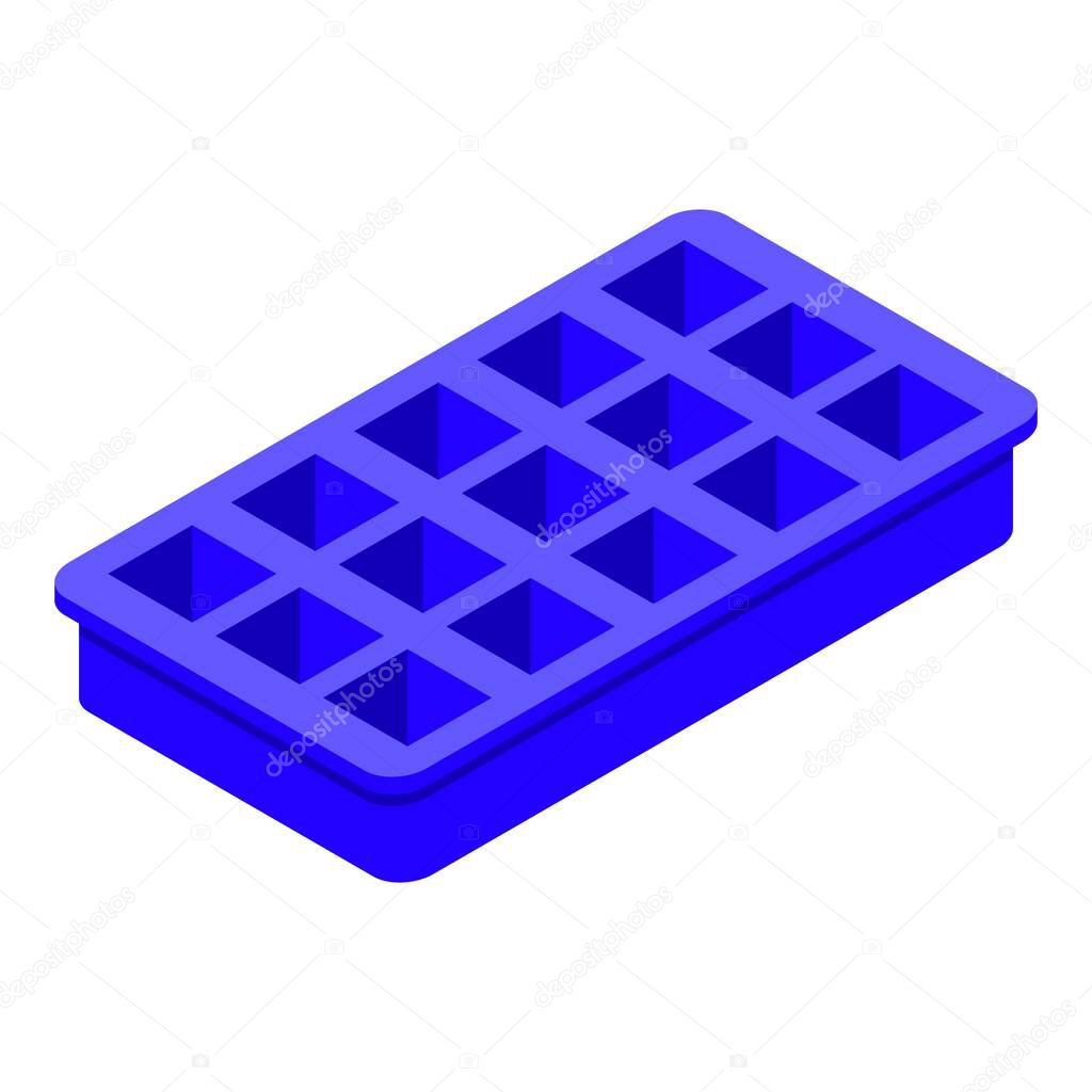 Ice cube tray form icon, isometric style