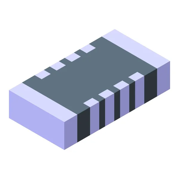 Ikona tranzistorového kondenzátoru v izometrickém stylu — Stockový vektor