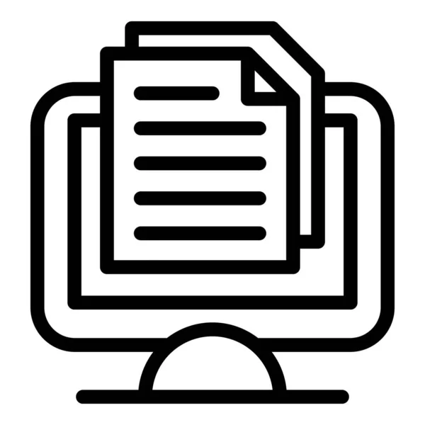 Web doc icono de suscripción, estilo de esquema — Archivo Imágenes Vectoriales