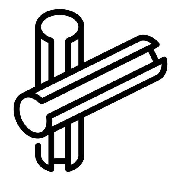Fresh cinnamon sticks icon, outline style — Stock Vector