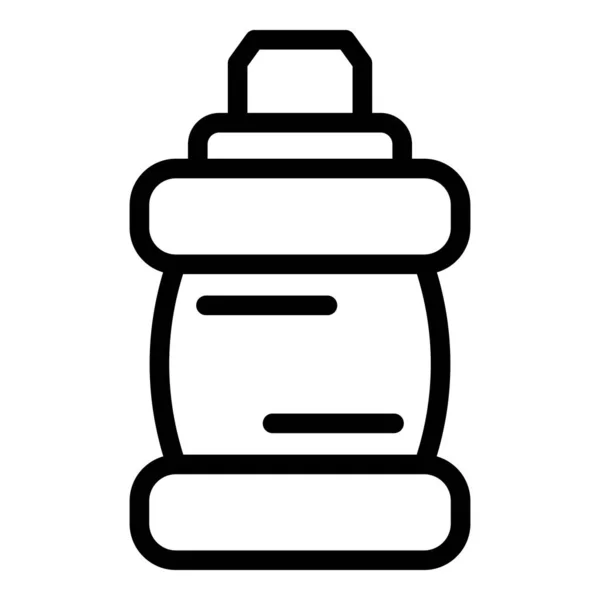 Mouthwash bottle icon, outline style — Stock Vector