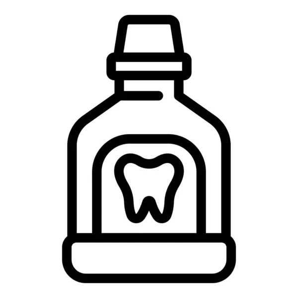 Care tooth mouthwash icon, outline style — Stock Vector