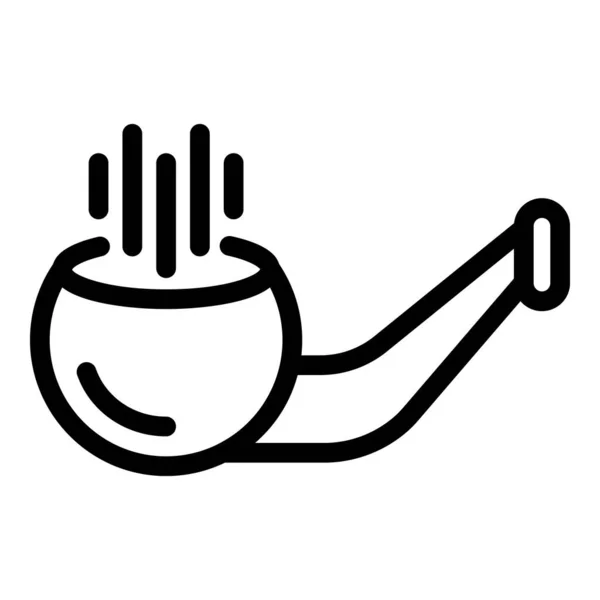 Иконка трубы для курения оборудования, стиль контура — стоковый вектор