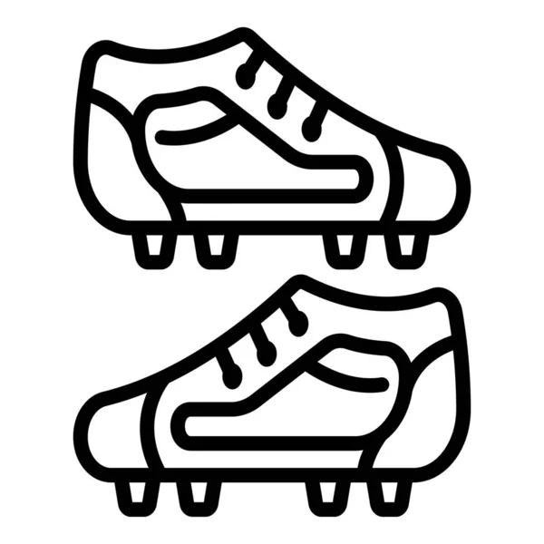 学习足球靴图标,轮廓风格 — 图库矢量图片