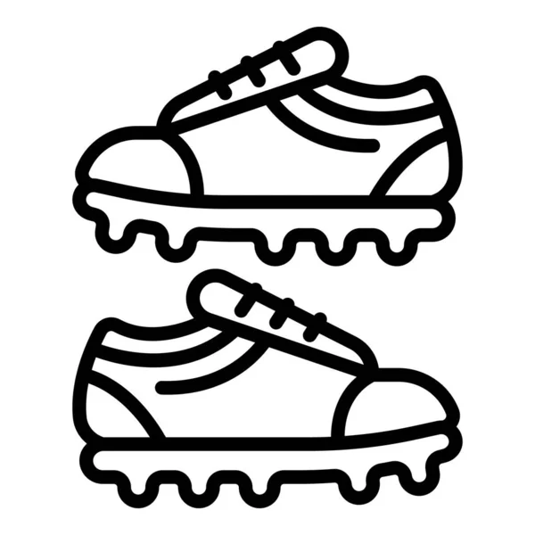 Cleat football boots icon, outline style — Stock Vector