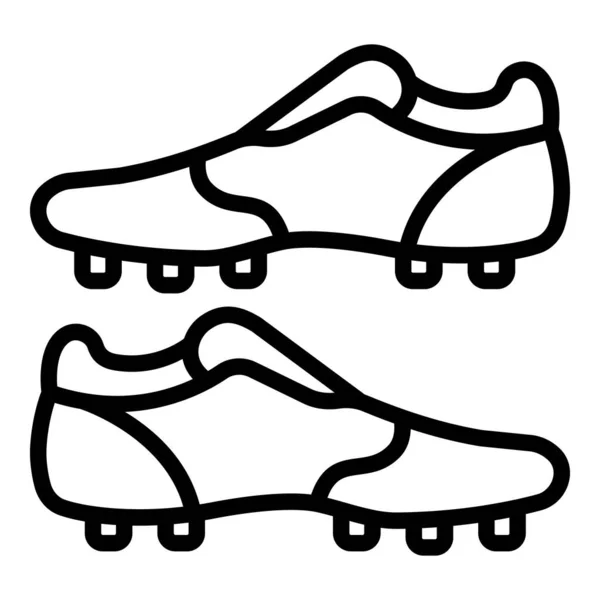 橄榄球靴图标,轮廓风格 — 图库矢量图片