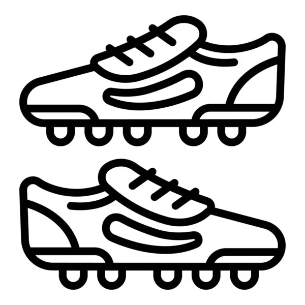 Pair football boots icon, outline style — Stock Vector