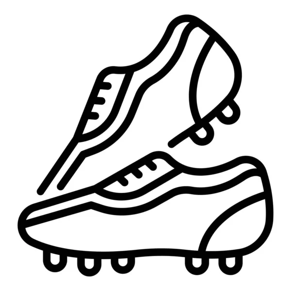 男足靴图标,轮廓风格 — 图库矢量图片
