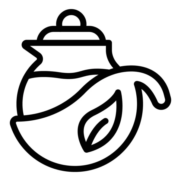Çay demliği simgesi, taslak biçimi — Stok Vektör