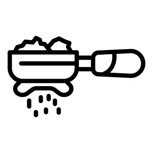 Coffee portafilter icon, outline style — Stock Vector