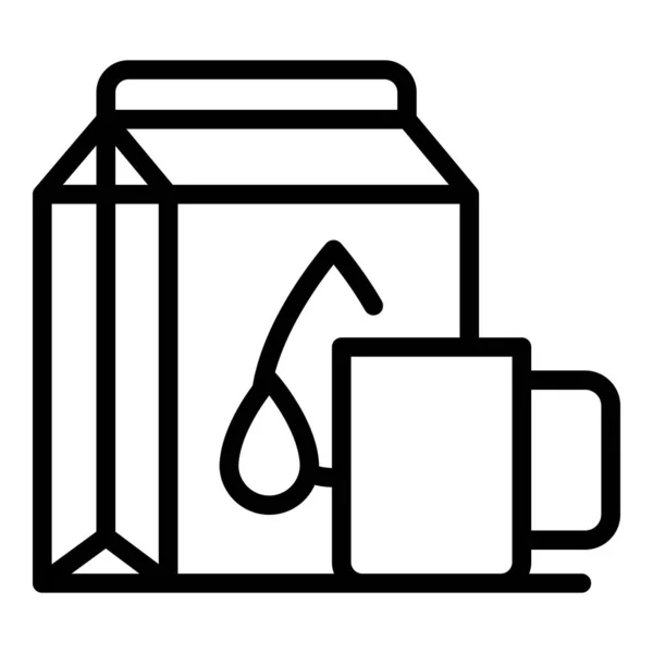 Shop icône de paquet de café, style contour — Image vectorielle