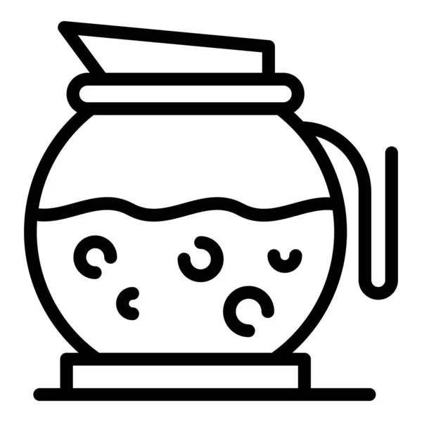 Kaffeeglaskannen-Symbol, Umriss-Stil — Stockvektor