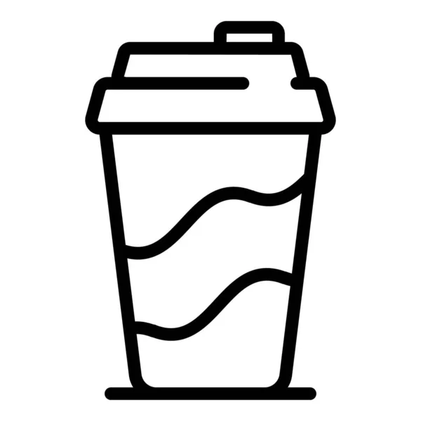 Latte-Cup-Symbol, Outline-Stil — Stockvektor
