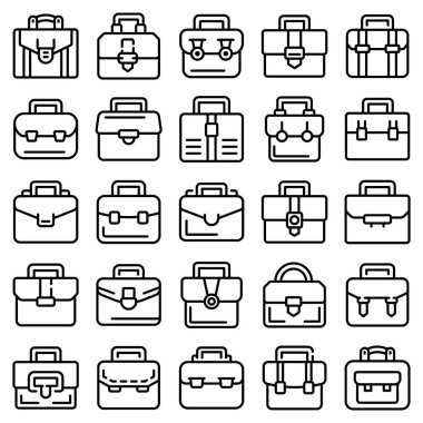 Evrak çantası simgeleri seti, özet biçimi