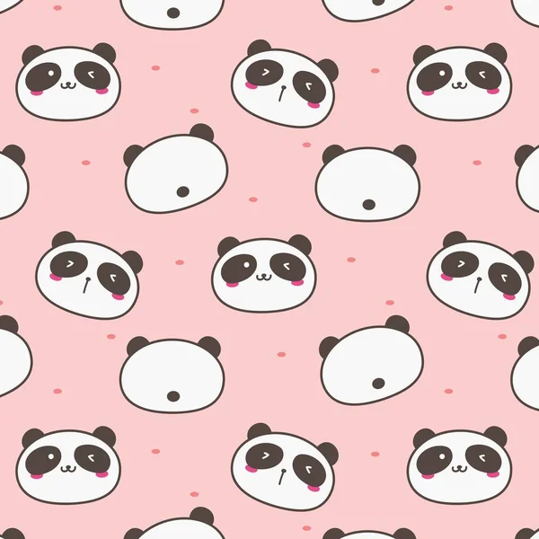 Padrão Vetor Bonito Panda Fundo Doodle Divertido Ilustração Vetor Artesanal — Vetor de Stock