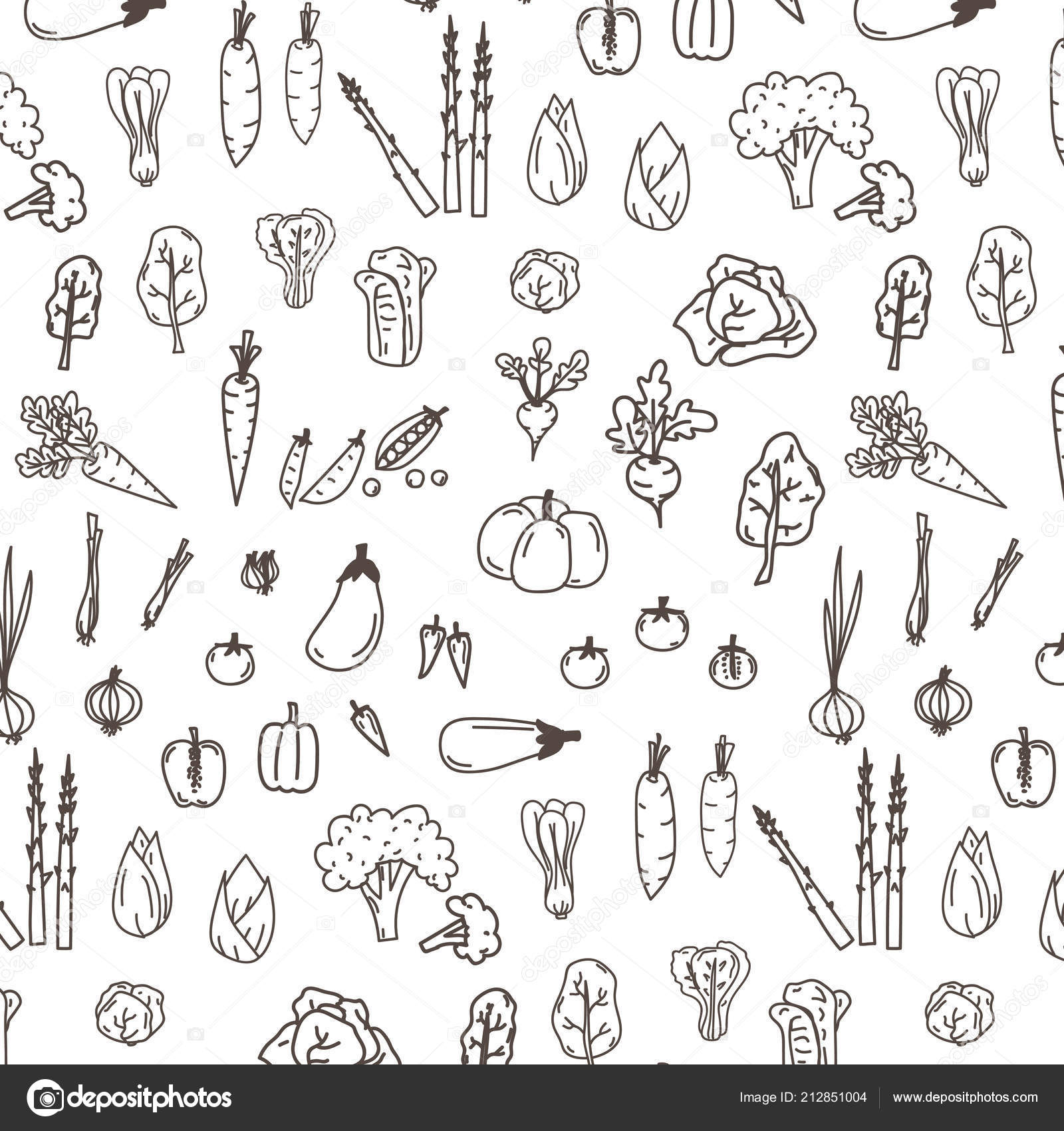 Vegetables Pattern Vector Background Wallpaper Stock Illustration by