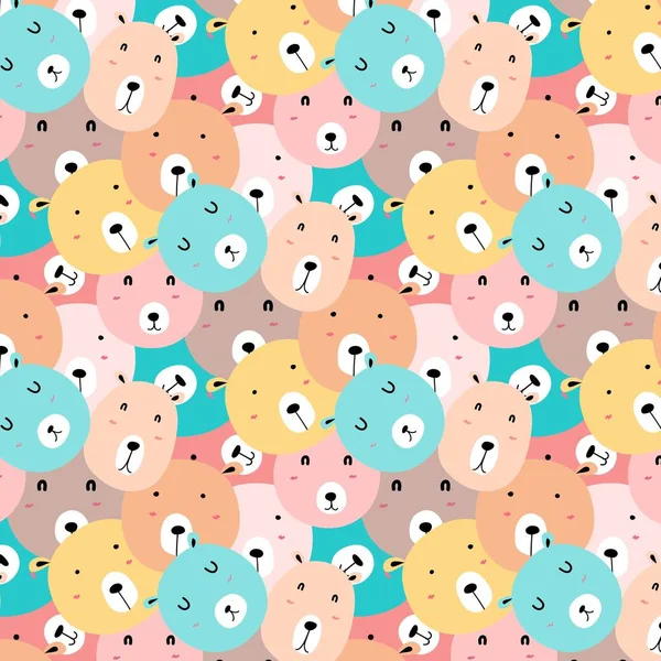 Lindo Fondo Patrón Oso Ilustración Vectorial — Vector de stock