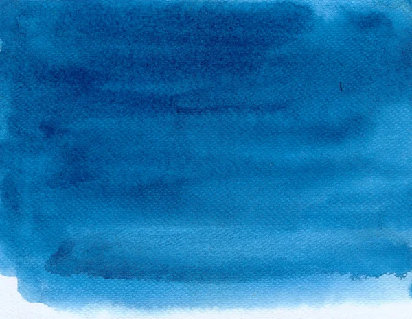 Niebieski Streszczenie Tło Akwarela Ręcznie Malowane Ilustracja — Zdjęcie stockowe