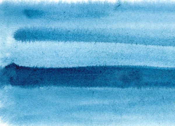 Bleu Abstrait Fond Aquarelle Illustration Peinte Main — Photo