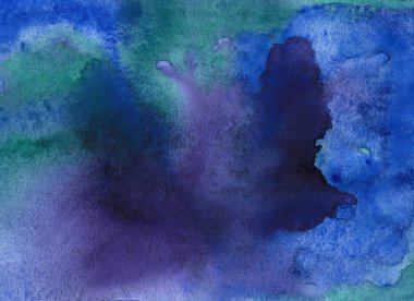 Uzay suluboya arka plan, suluboya gökada el boyama, boyalı illüstrasyon.