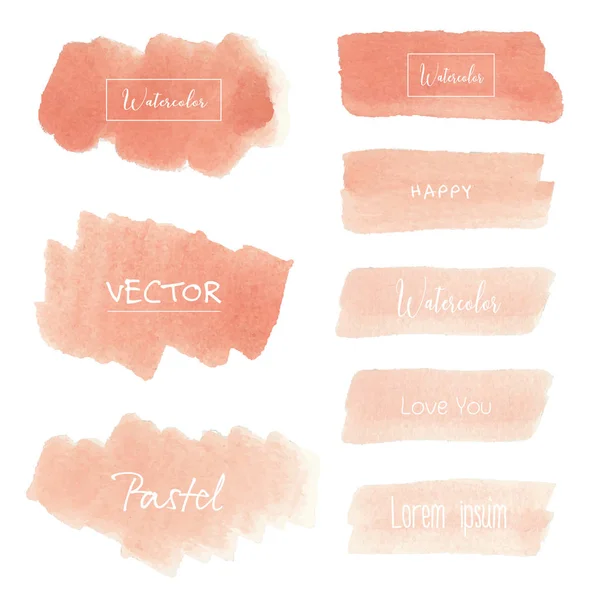 Persika Akvarell Bakgrunden Pastell Akvarell Logotyp Vektorillustration — Stock vektor