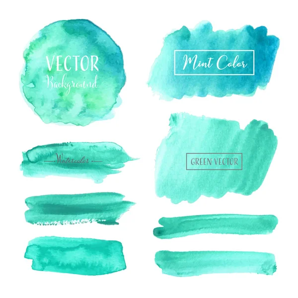 Mint Aquarel Achtergrond Pastel Aquarel Logo Vectorillustratie — Stockvector