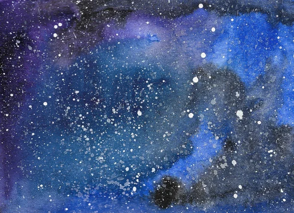 Abstract Space Watercolor Background Watercolor Galaxy Painting Hand Painted Illustration — Stock Photo, Image