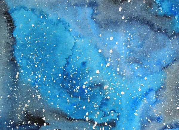 Espace Abstrait Fond Aquarelle Aquarelle Peinture Galaxie Illustration Peinte Main — Photo