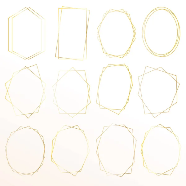 Ensemble Cadre Géométrique Élément Décoratif Pour Carte Mariage Invitations Logo — Image vectorielle