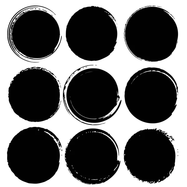 Set Grunge Circles Grunge Shapes Vector Illustration — Stock Vector