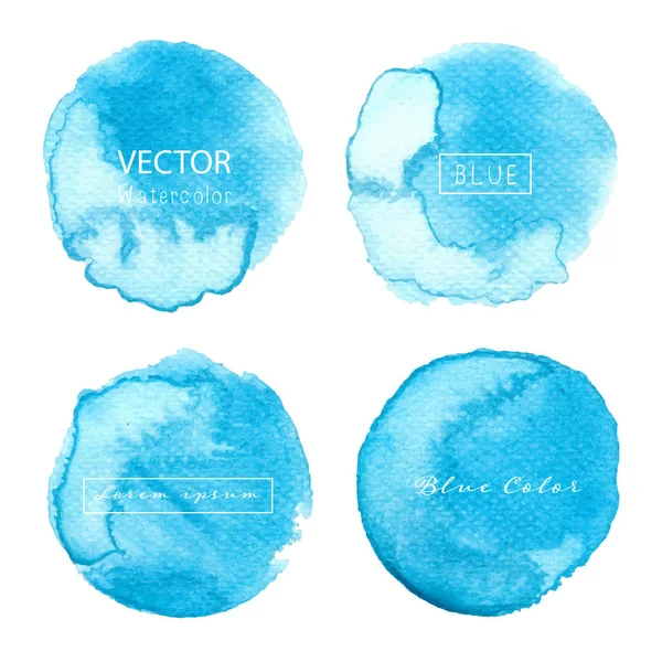 Blauer Aquarell Kreis Auf Weißem Hintergrund Aquarell Logo Vektorillustration — Stockvektor