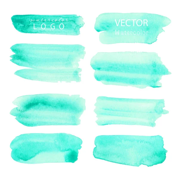 Mint Aquarell Hintergrund Pastell Aquarell Logo Vektorillustration — Stockvektor