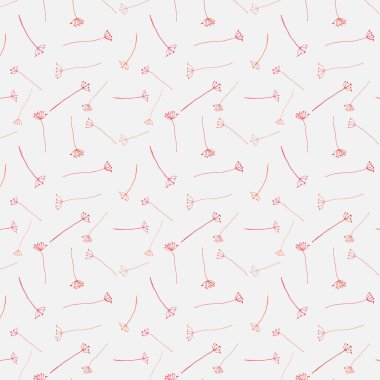 El çekilmiş botanik desen arka plan, çiçek dekoratif desenli, vektör çizim.