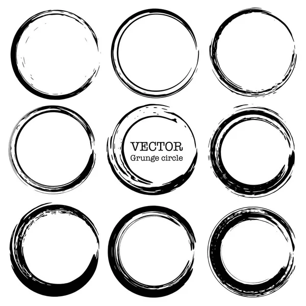 Set Grunge Circles Grunge Shapes Vector Illustration — Stock Vector