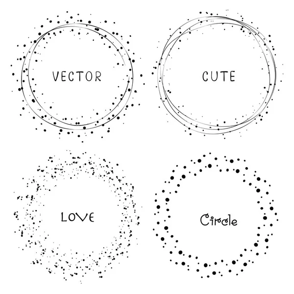 Kollektion Von Dekorativen Runden Rahmen Vektorillustration — Stockvektor
