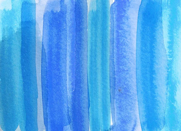 Bleu Abstrait Fond Aquarelle Illustration Dessinée Main — Photo