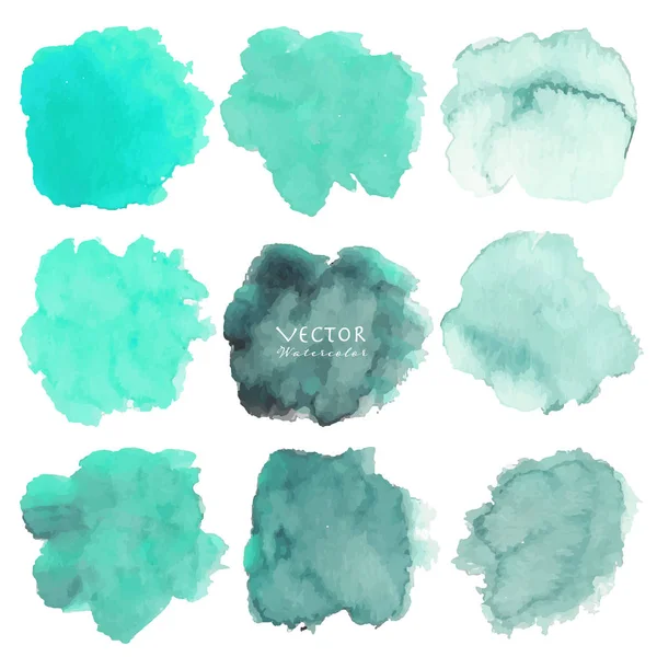 Mint Aquarell Auf Weißem Hintergrund Pinselstrich Aquarell Vektorillustration — Stockvektor