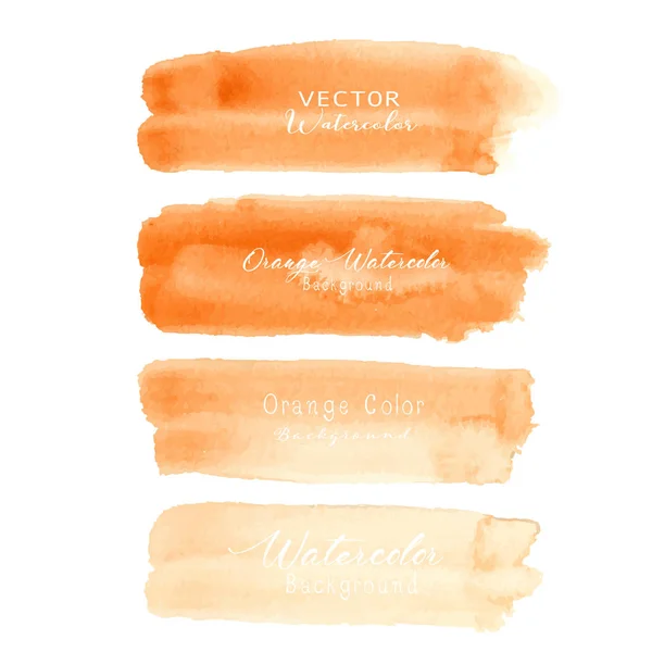 Orange Pinselstrich Aquarell Auf Weißem Hintergrund Vektorillustration — Stockvektor