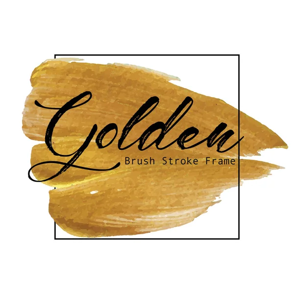 Золота Рамка Штрихування Пензля Золота Текстура Фарби Векторні Ілюстрації — стоковий вектор