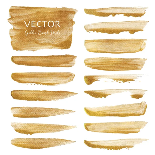 Zlaté Vektoru Tahu Zlato Textury Paint Skvrnu Vektorové Ilustrace — Stockový vektor