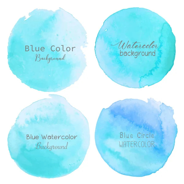 Cercle Aquarelle Bleu Sur Fond Blanc Illustration Vectorielle — Image vectorielle
