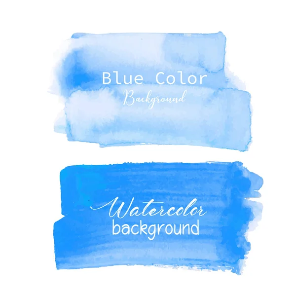 Pincel Azul Traço Aquarela Fundo Branco Ilustração Vetorial —  Vetores de Stock