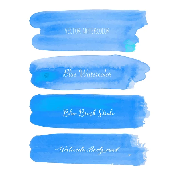 Pinceau Bleu Trait Aquarelle Sur Fond Blanc Illustration Vectorielle — Image vectorielle