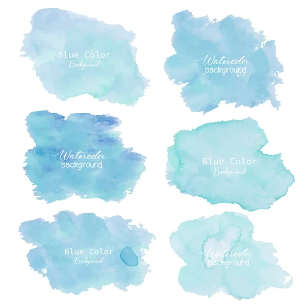 Mavi arka plan suluboya. Suluboya öğesi kartı için. Vektör çizim.