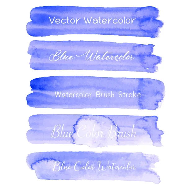 Pennellata Blu Acquerello Sfondo Bianco Illustrazione Vettoriale — Vettoriale Stock